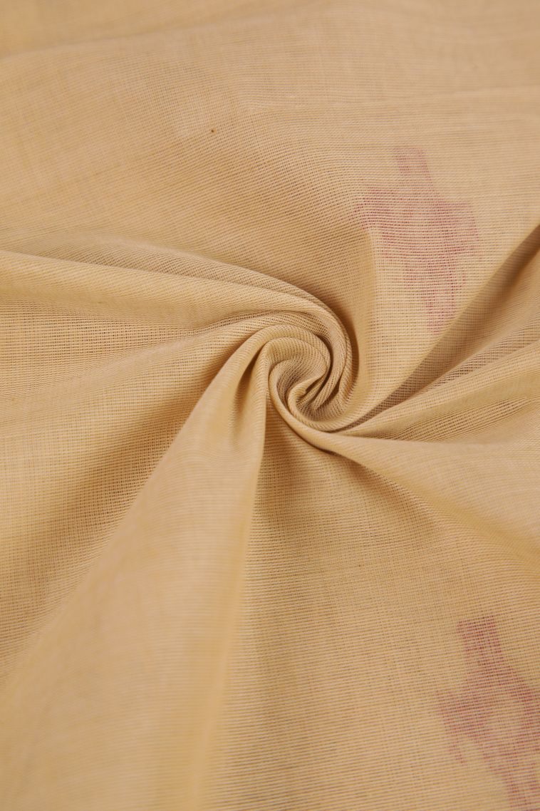 Cookie Yellow Pure Handloom Kovai Cotton with Copper Zari Geometric Shapes view 4