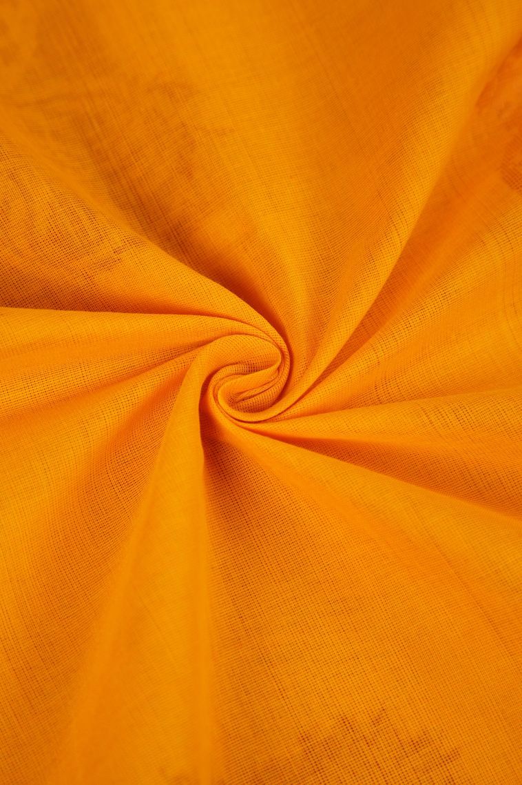 Honey Orange Pure Handloom Kovai Cotton with Without Zari Zari Floral Patterns view 4