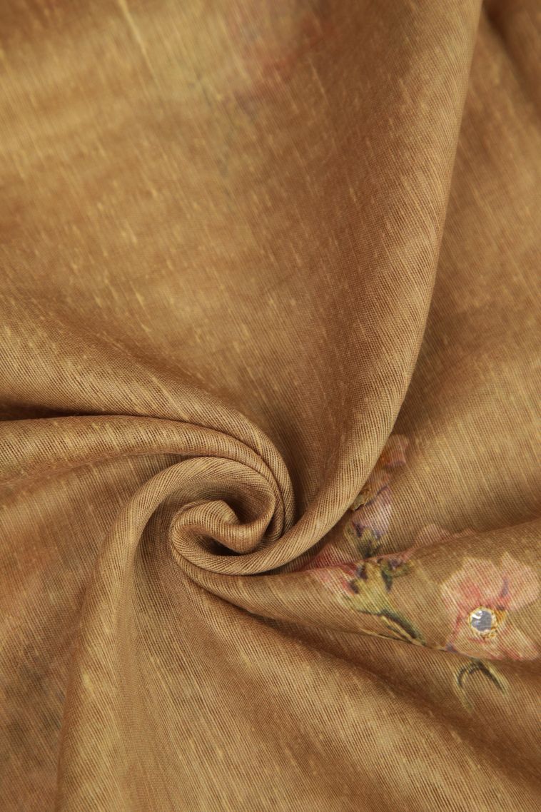 Tortilla Brown Fancy Saree with Without Zari Zari Floral Patterns view 4