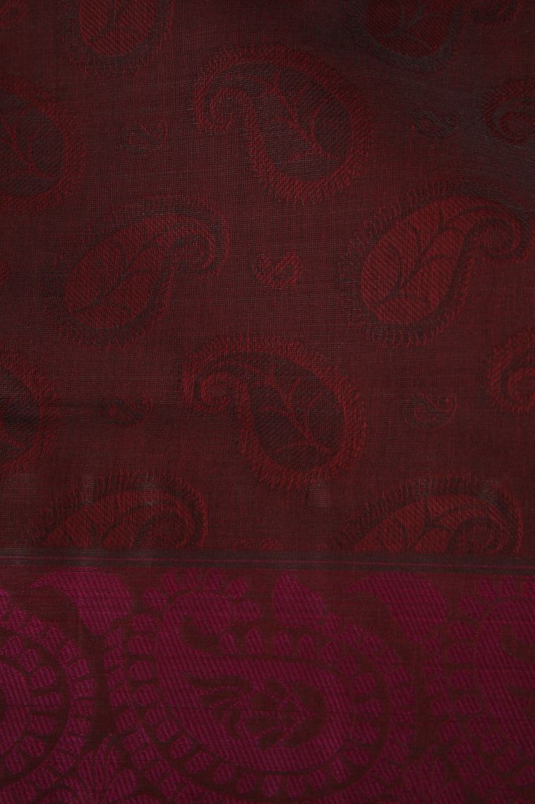 Lipstick Red Kovai Cotton Sarees with Without Zari Zari Manga view 3