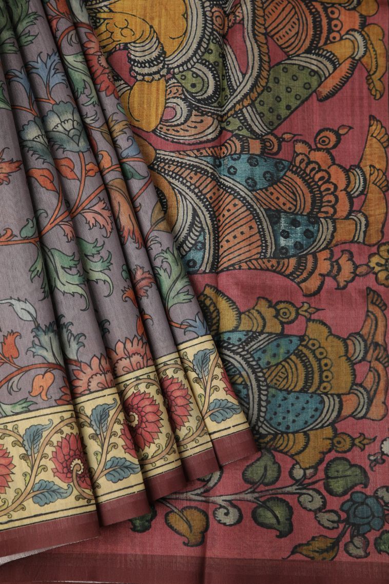 Stone Blue Fancy Saree with Without Zari Zari Floral Patterns view 1