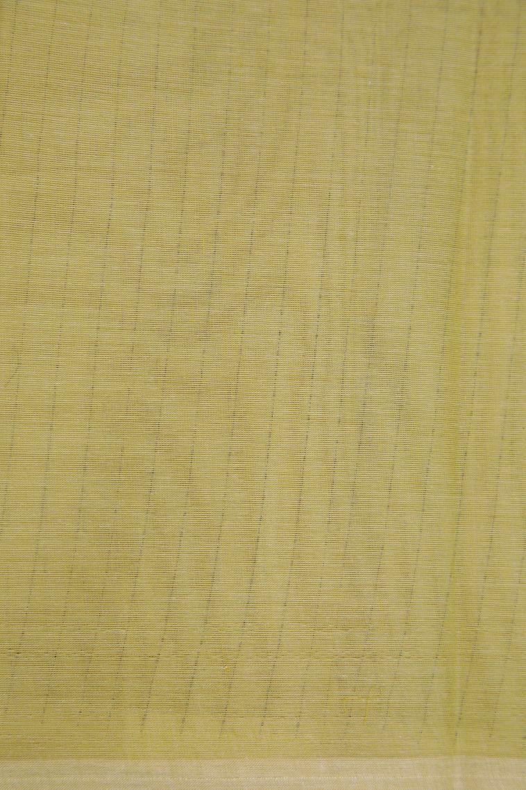 Oyster Yellow Kanchi Cotton Sarees with Without Zari Zari Stripes view 3