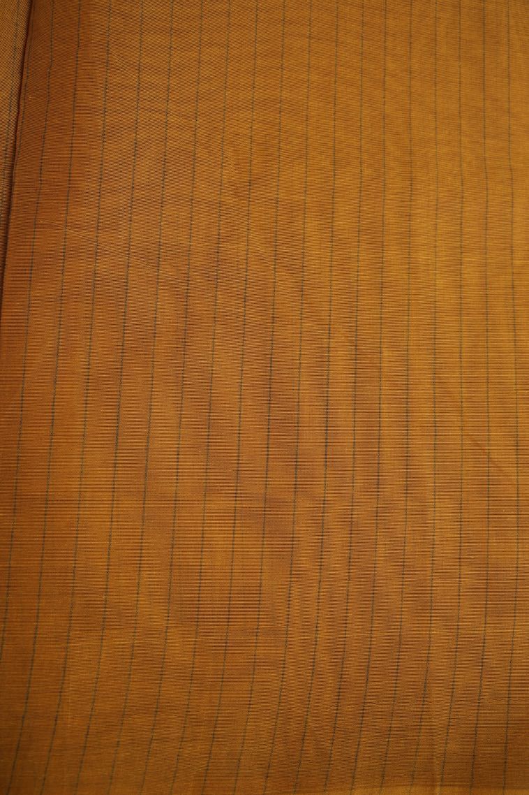 Apricot Orange Pure Handloom Kovai Cotton with Without Zari Zari Peacock Motifs view 3