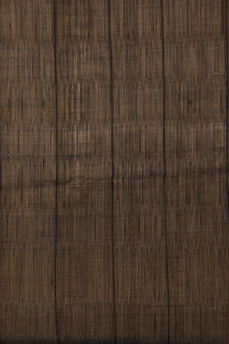 Ivory White Kanchi Cotton Sarees with Gold Zari Checks view 3