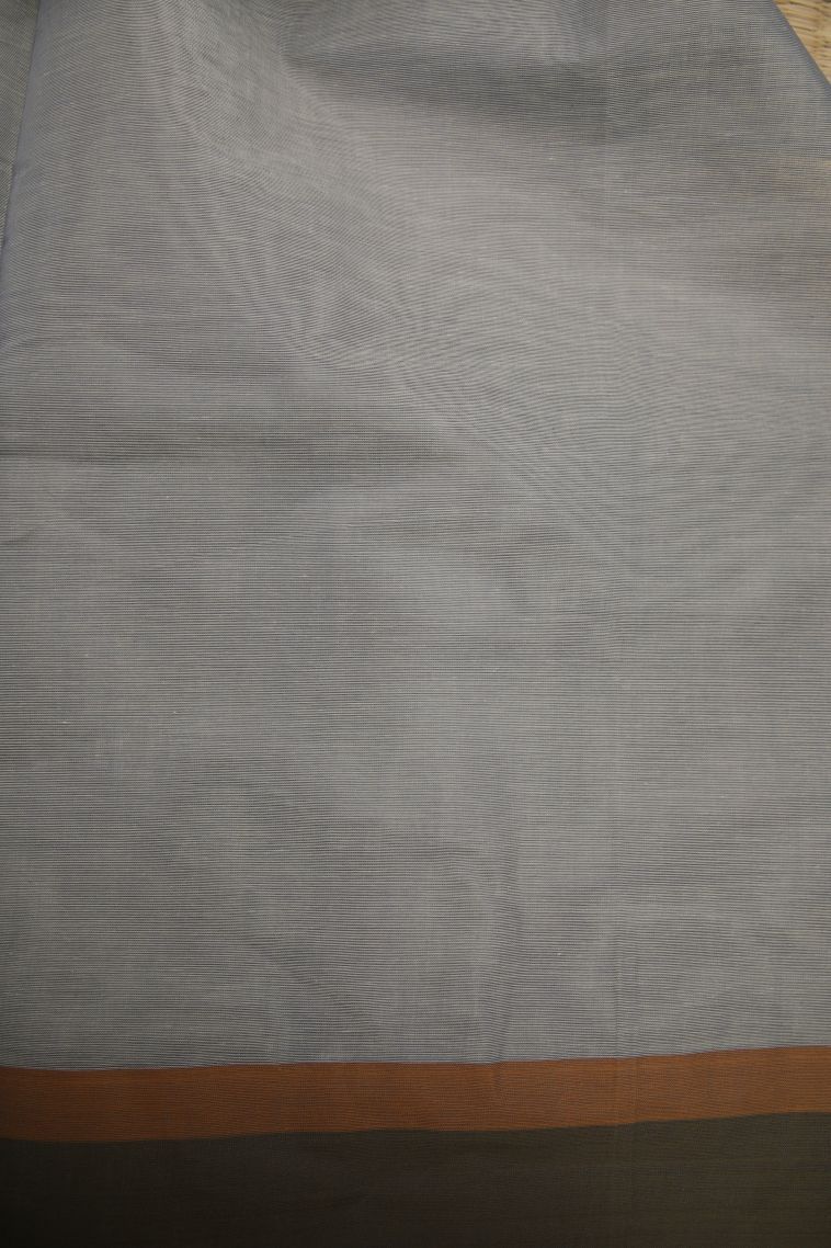 Gray Black Pure Handloom Kovai Cotton with Without Zari Zari Floral Patterns view 3