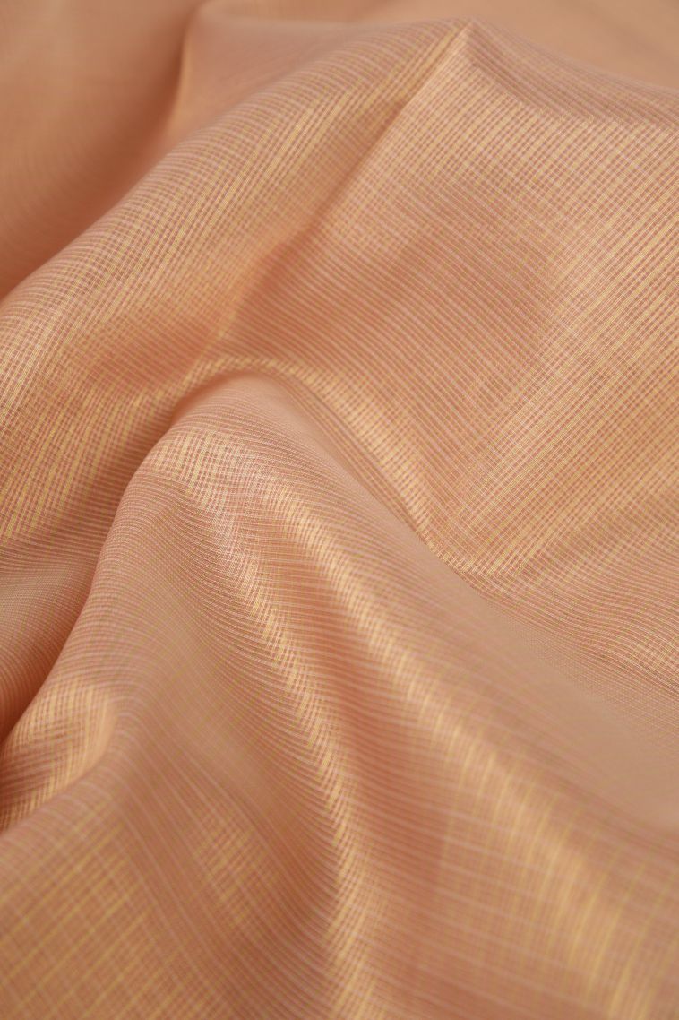 Flamingo Pink Fancy Saree with Copper Zari Plain view 4