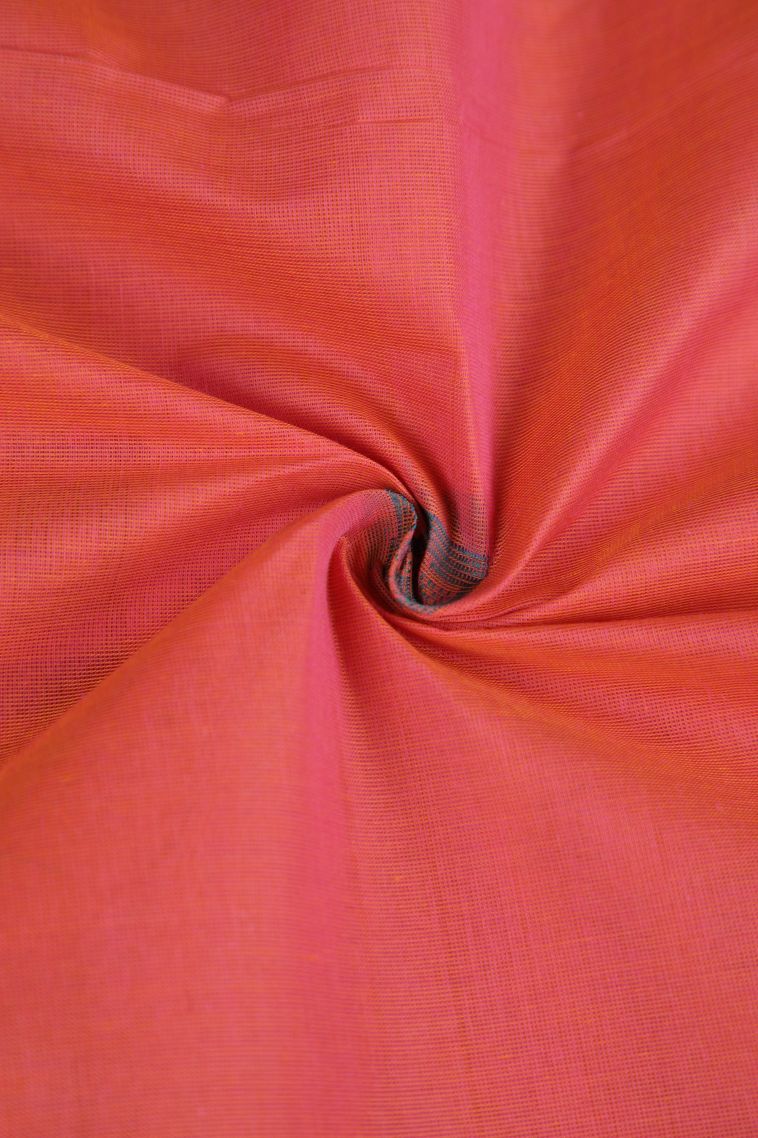 Dawn Red Pure Handloom Kovai Cotton with Without Zari Zari Geometric Shapes view 4