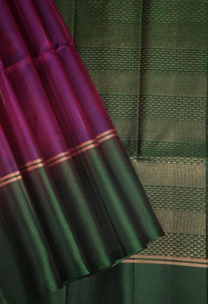 Magenta Purple Soft Silk Saree with Gold Zari Raindrops Model