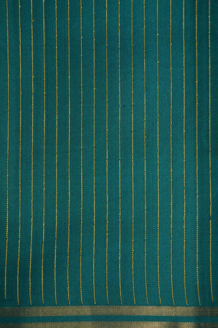 Merigold Orange Soft Silk Saree with Gold Zari Checks view 3