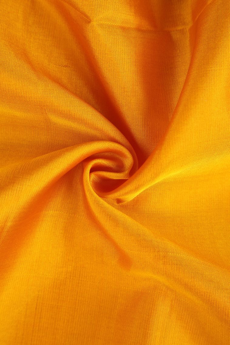 Merigold Orange Soft Silk Saree with Gold Zari Checks view 4