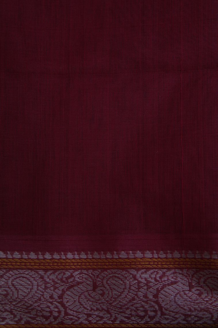Indigo Blue Pure Handloom Kovai Cotton with Without Zari Zari Geometric Shapes view 3