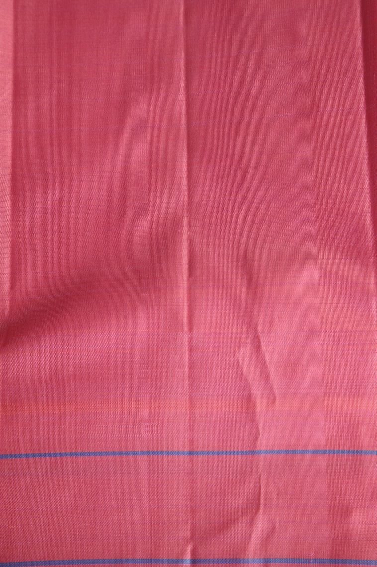 Indigo Blue Kanchipuram Silk Sarees with Gold Zari Checks view 3
