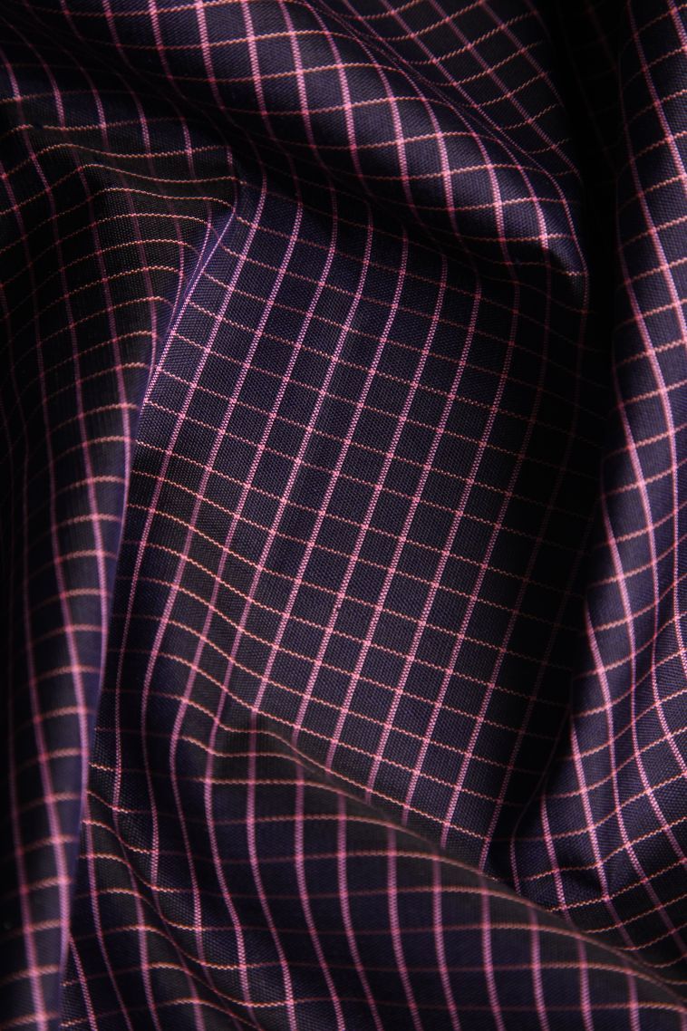 Indigo Blue Kanchipuram Silk Sarees with Gold Zari Checks view 4