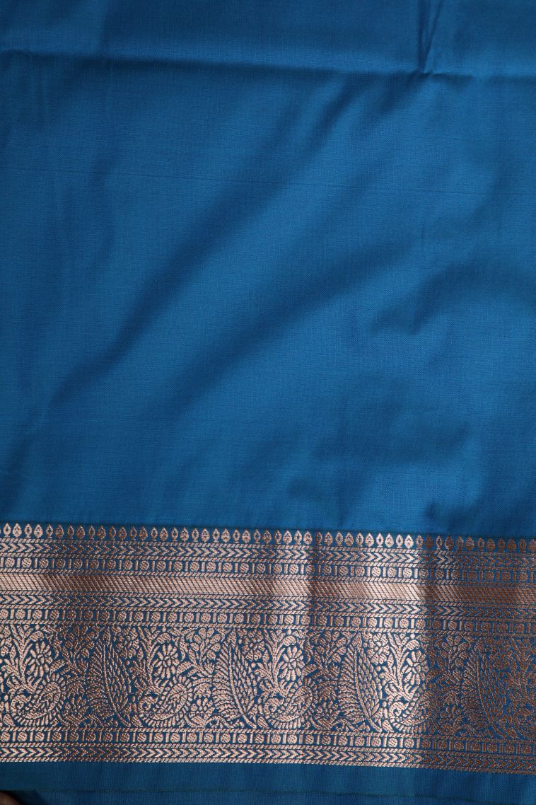 Ballet Pink Apoorva Silk Sarees with Gold Zari Buttis (small Dots Or Motifs) view 3