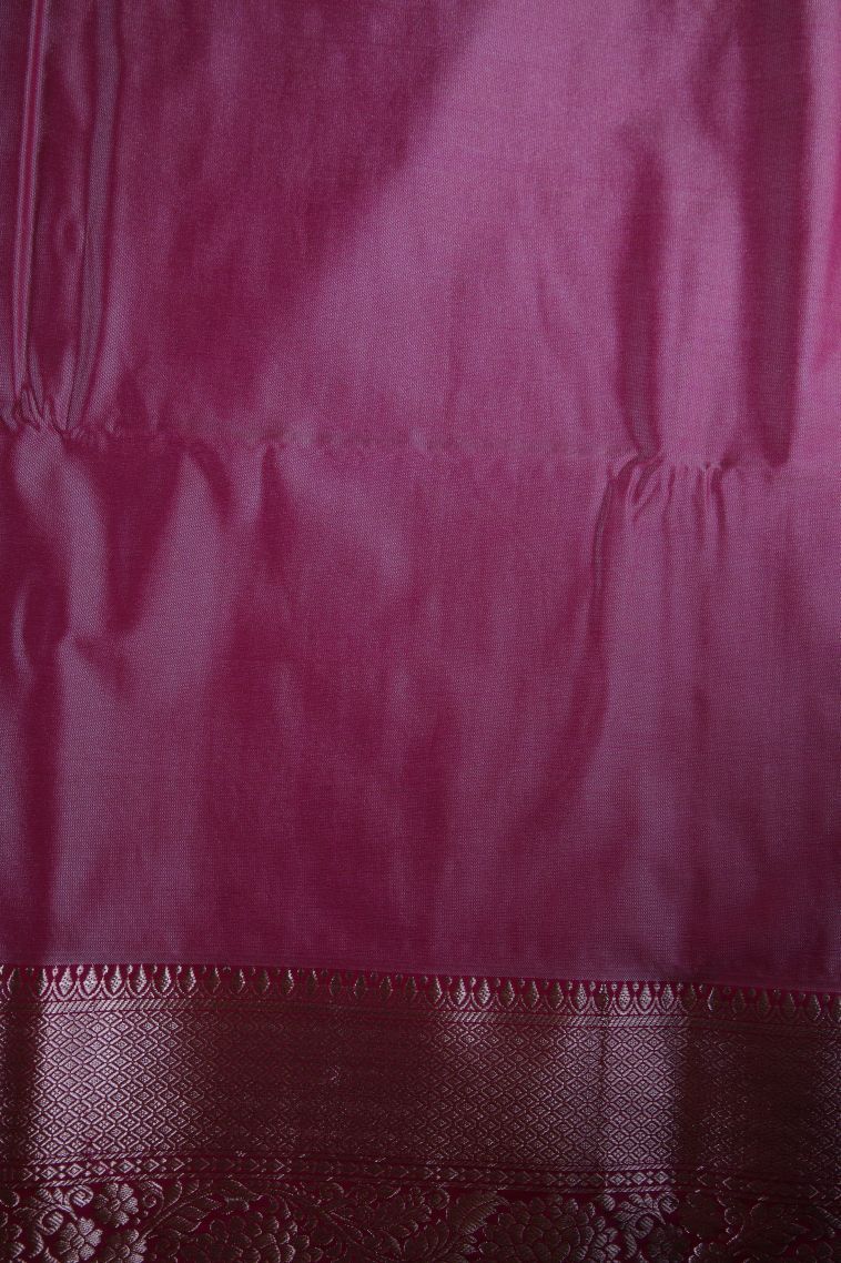 Basil Green Apoorva Silk Sarees with Gold Zari Floral Patterns view 3