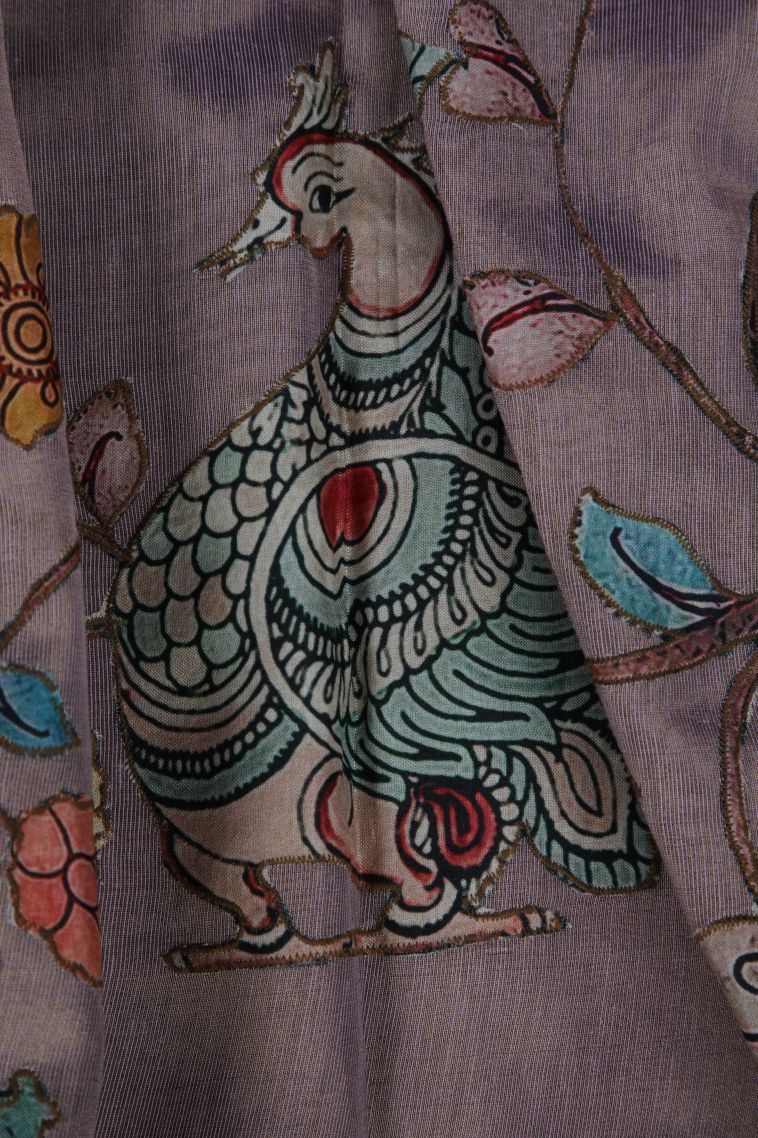 Cedar Brown Fancy Saree with Gold Zari Animal And Bird Motifs view 4