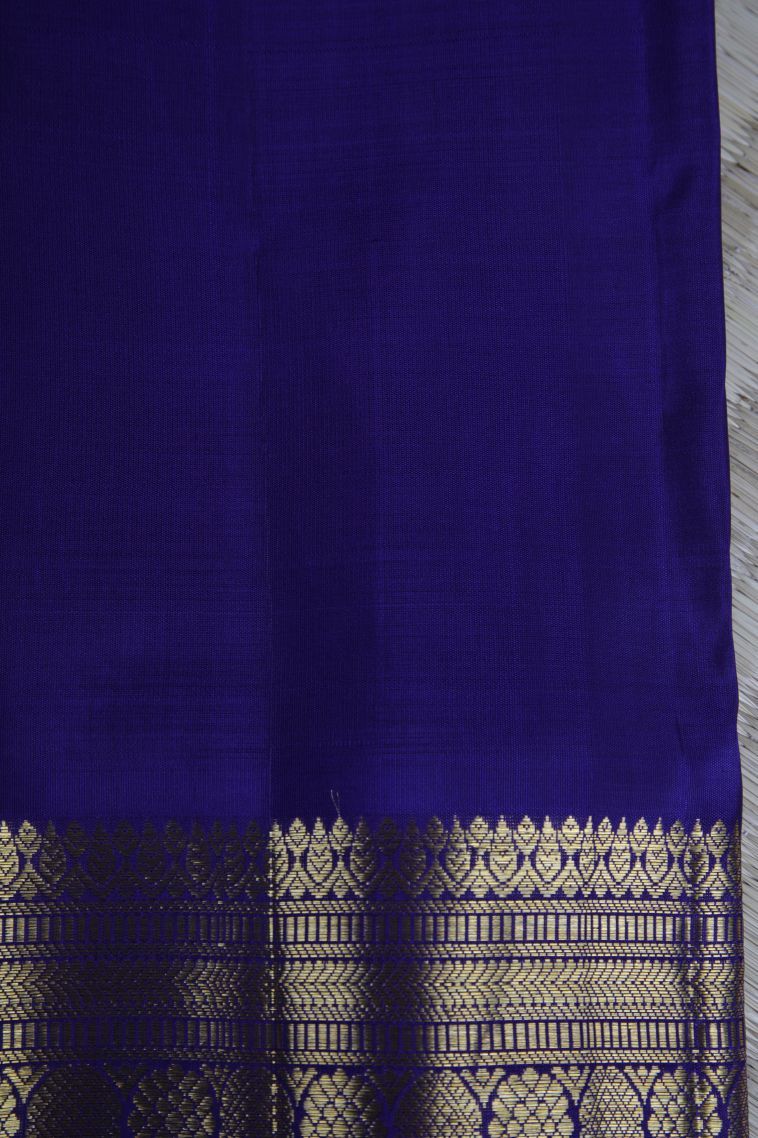 Admiral Blue Kanchipuram Silk Sarees with Gold Zari Buttis (small Dots Or Motifs) view 3