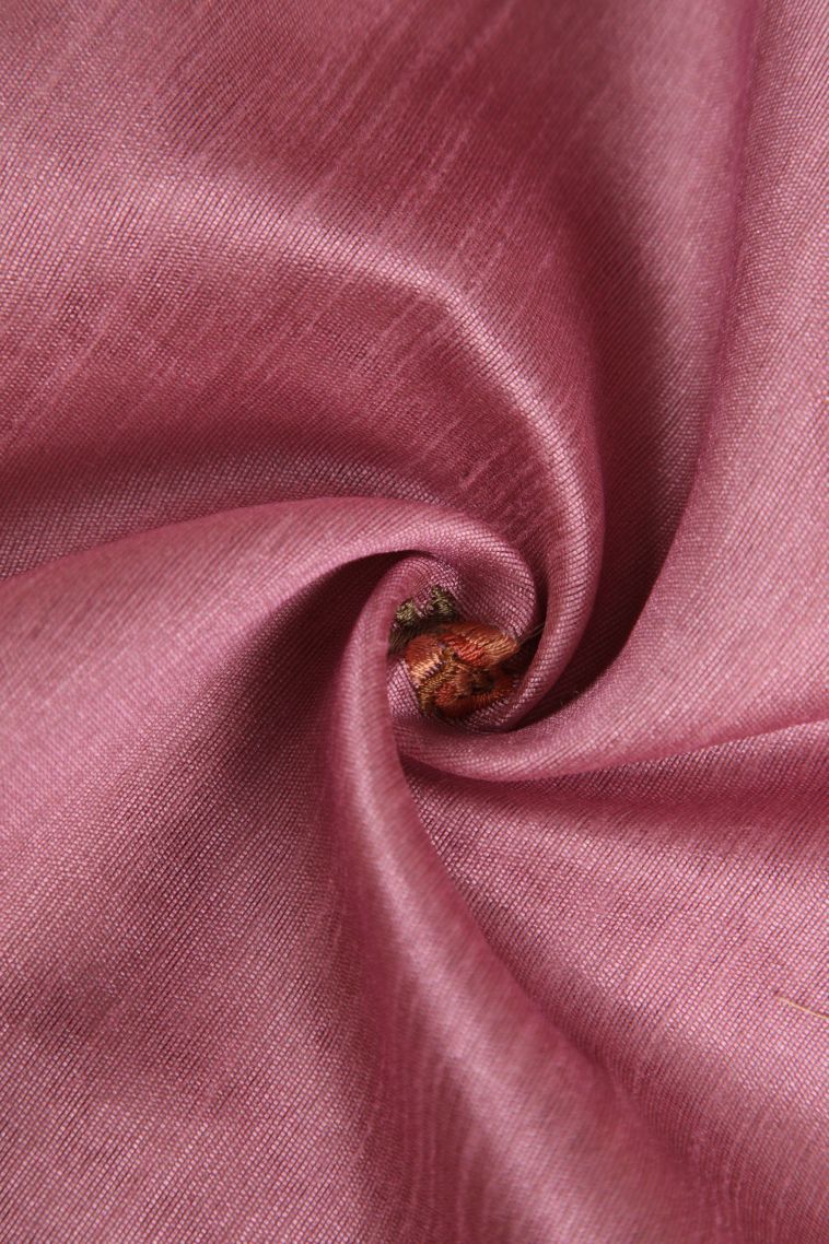 Crepe Pink Raw Silk Sarees with Without Zari Zari Floral Patterns view 4