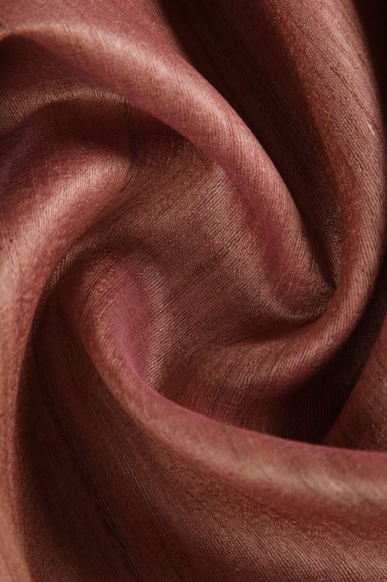 Tawny Brown Jute Sarees with Gold Zari Plain view 4