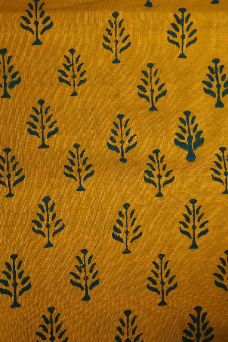 Aegean Blue Poly Cotton Sarees with Without Zari Zari Floral Patterns view 3