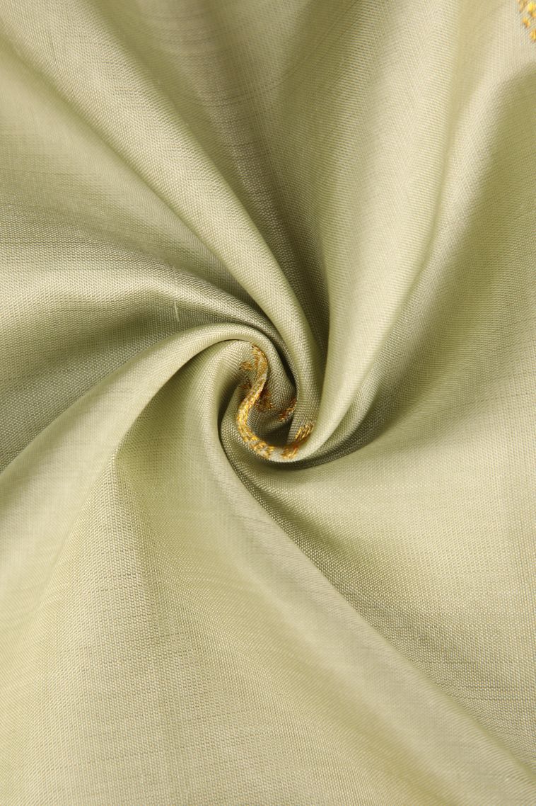 Pickle Green Kanchipuram Silk Sarees with Gold Zari Animal And Bird Motifs view 4