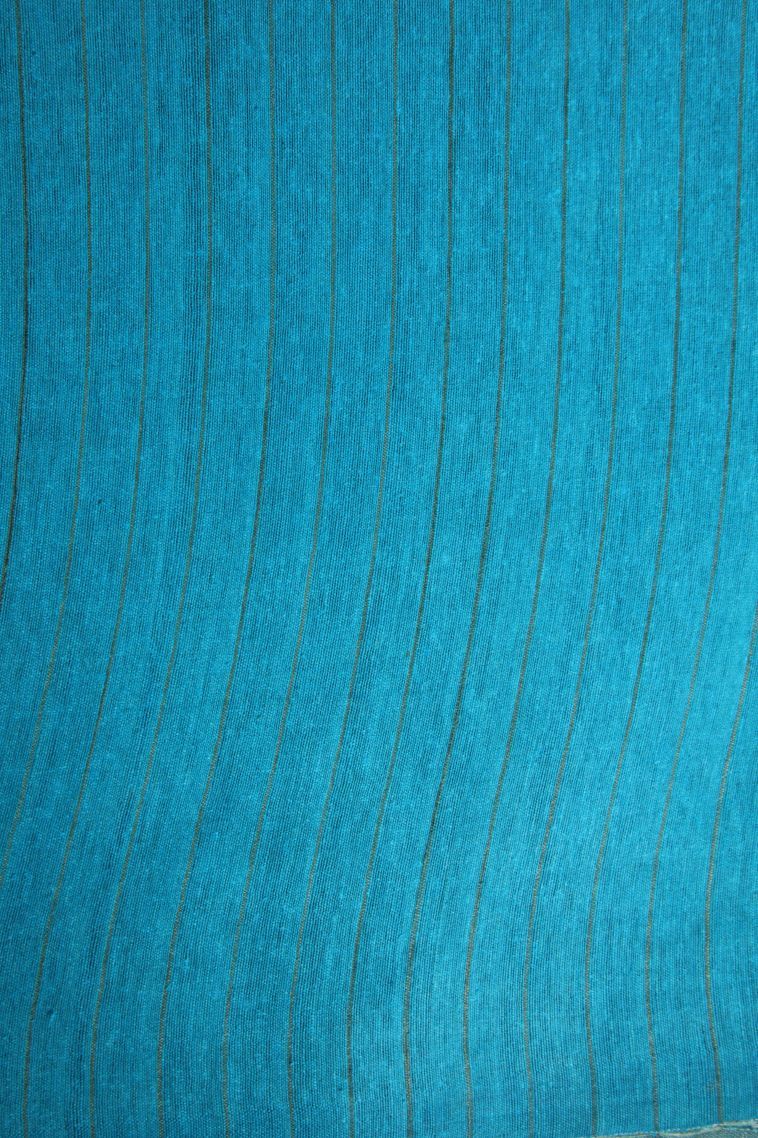 Sapphire Blue Jute Sarees with Without Zari Zari Plain view 3