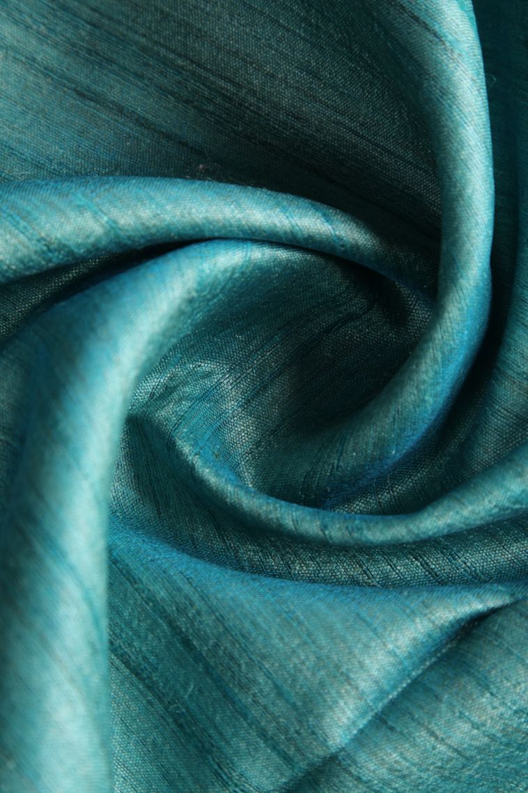 Sapphire Blue Jute Sarees with Without Zari Zari Plain view 4