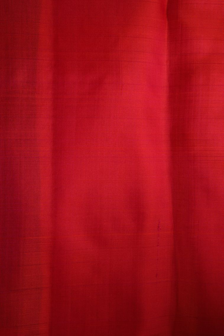 Rose  Red Soft Silk Saree with Gold Zari Geometric Shapes view 3