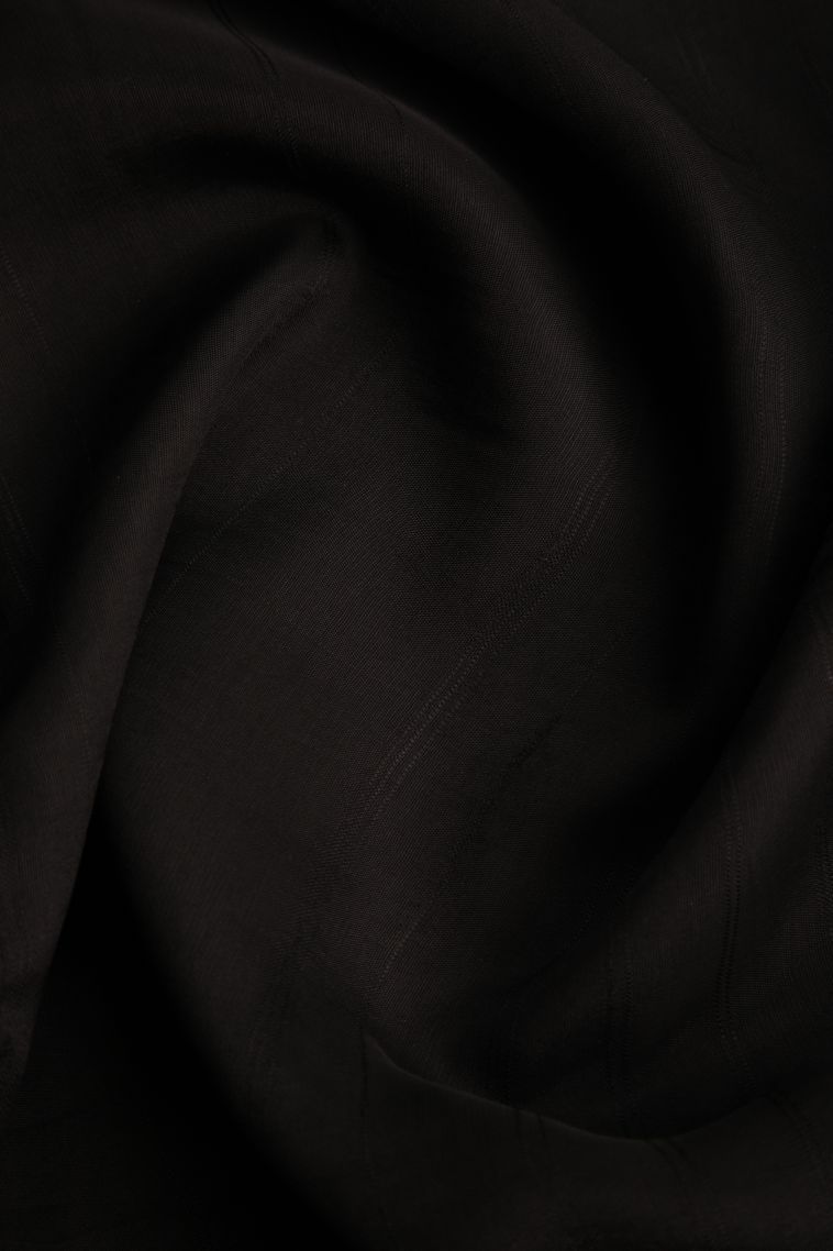 Asphalt Black Banaras Sarees with Gold Zari Plain view 4