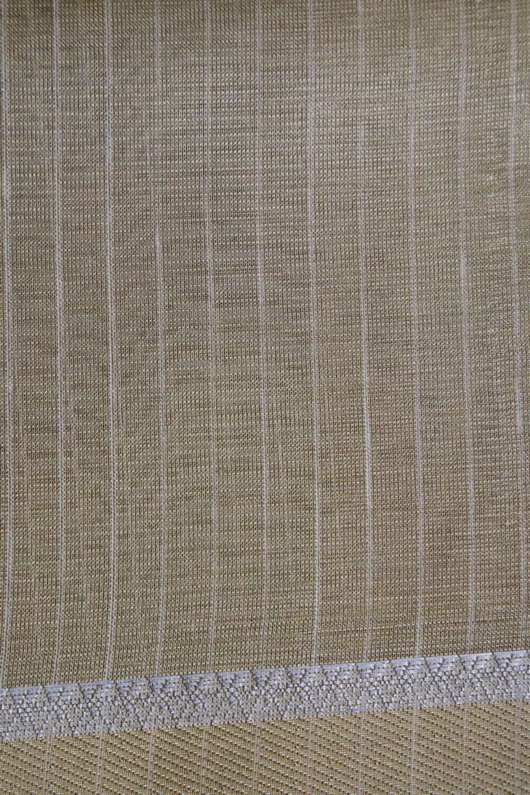 Gold Tissue Silk Sarees with Gold And Silver Zari Floral Patterns view 3