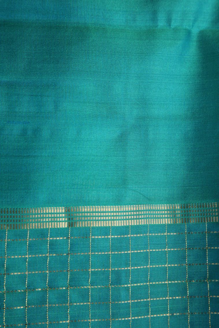 Merigold Orange Soft Silk Saree with Gold Zari Buttis (small Dots Or Motifs) view 3