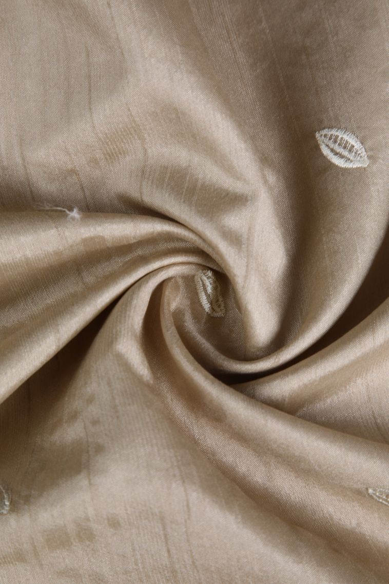 Vanilla Custard Yellow Semi Tussar Silk with Without Zari Zari Buttis (small Dots Or Motifs) view 4