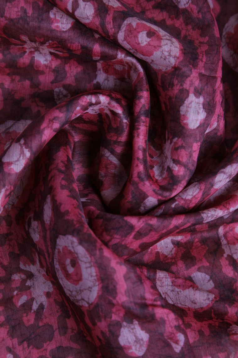 Cherry  Red Fancy Saree with Without Zari Zari Floral Patterns view 4