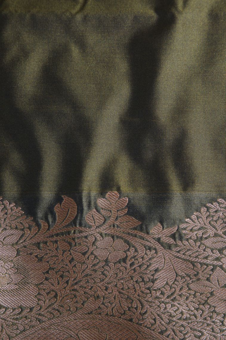 Chocolate  Brown Apoorva Silk Sarees with Gold Zari Buttis (small Dots Or Motifs) view 3