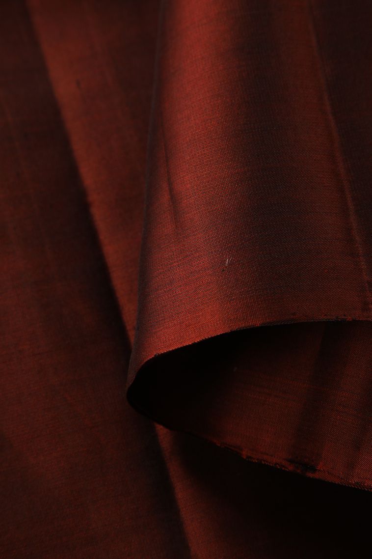 Berry Red Soft Silk Saree with Gold Zari Geometric Shapes view 4