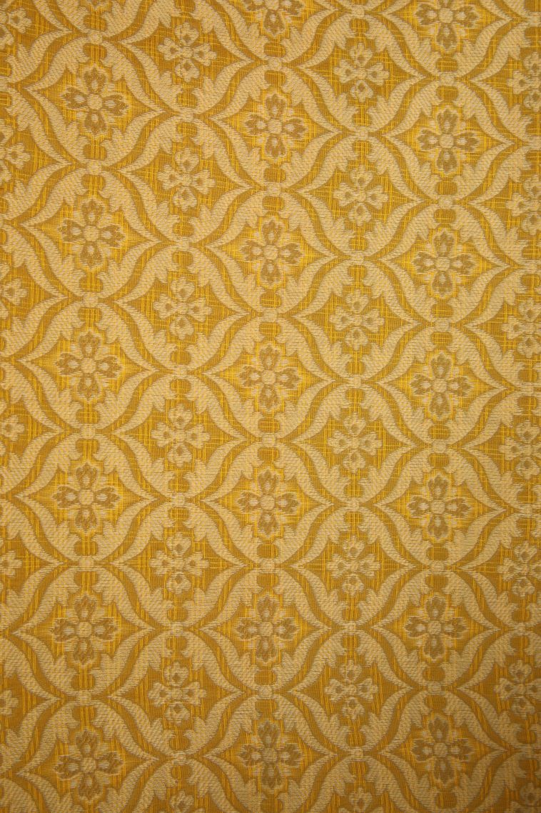 Lemon Yellow Manipuri Cotton Sarees with Gold Zari Floral Patterns view 3