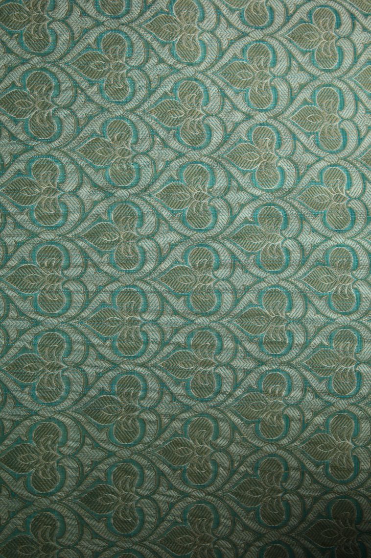 Sky Blue Manipuri Cotton Sarees with Gold Zari Floral Patterns view 3