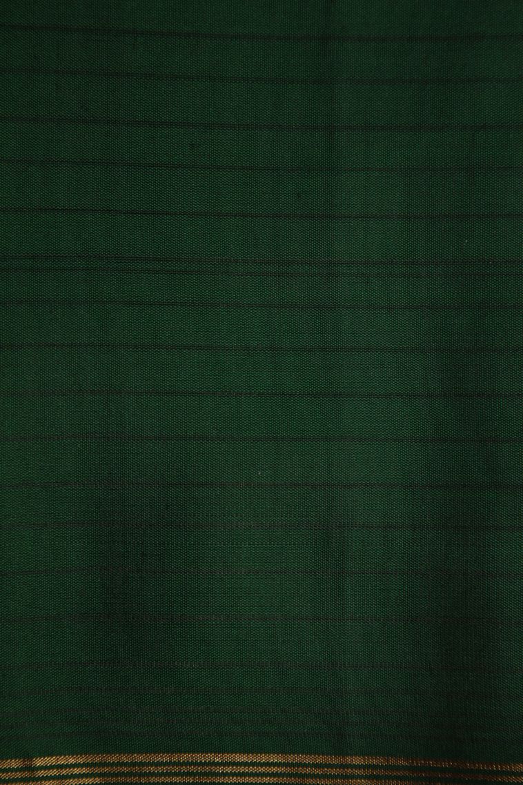 Coconut White Soft Silk Saree with Gold Zari Checks view 3