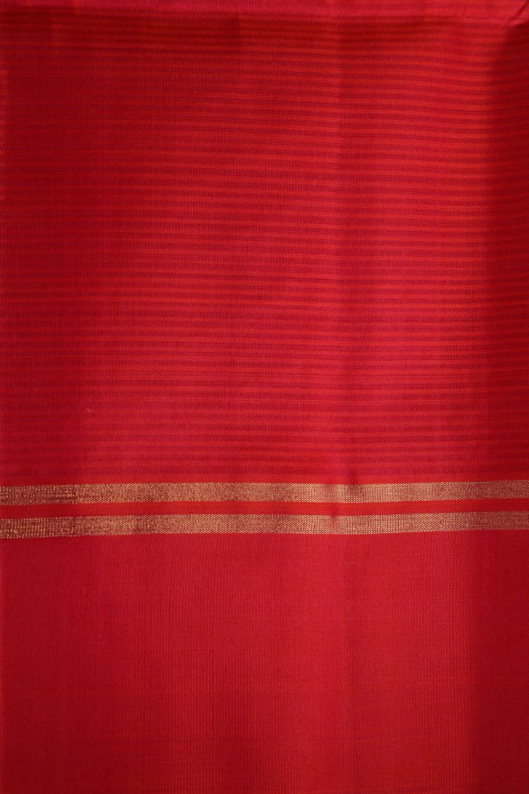 Berry Blue Soft Silk Saree with Gold Zari Raindrops Model view 3