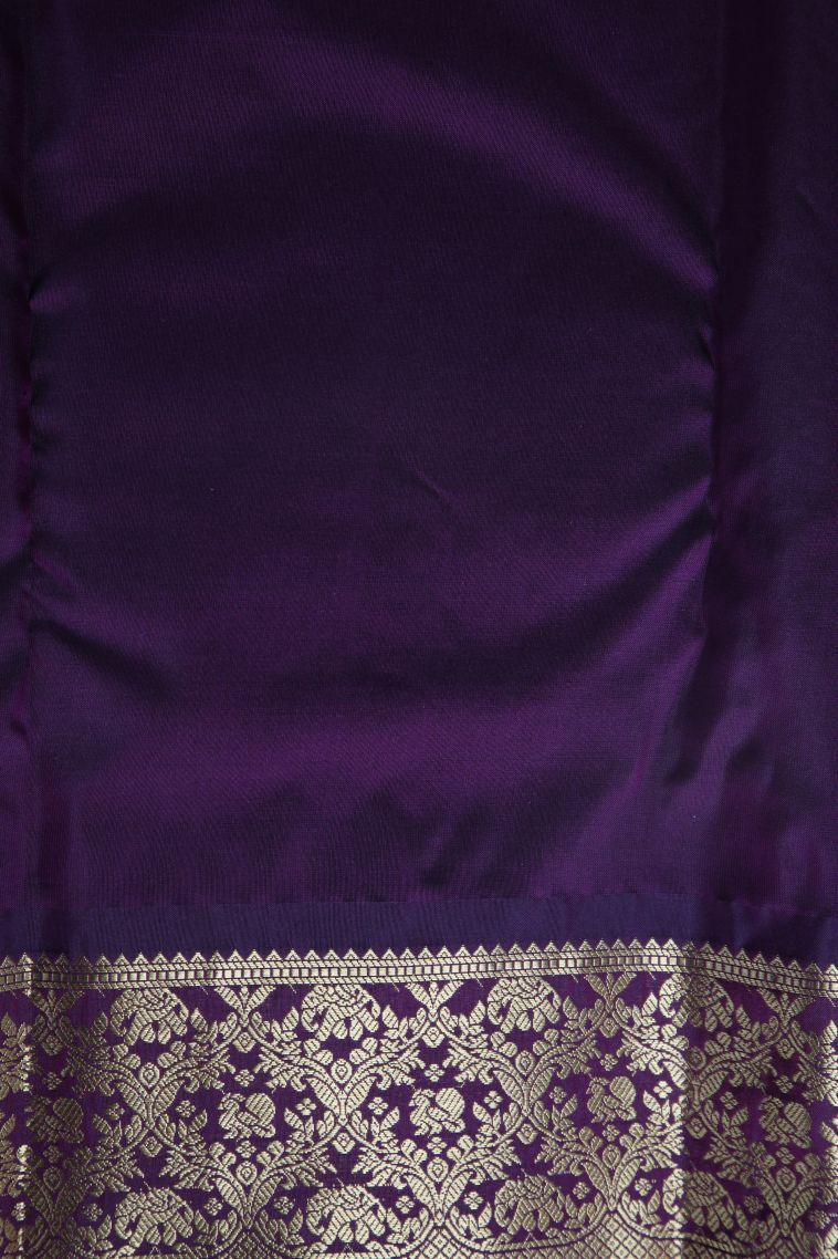 Linen White Soft Silk Saree with Gold Zari Buttis (small Dots Or Motifs) view 3