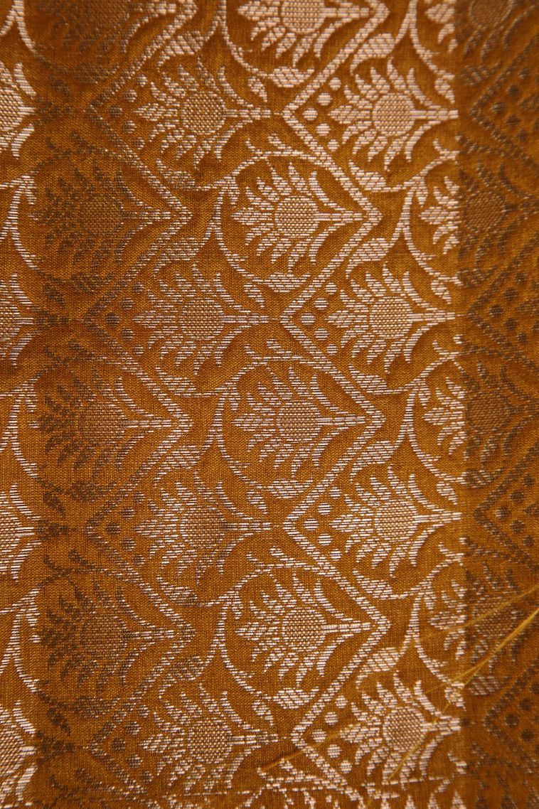 Aegean Blue Jute Sarees with Gold Zari Buttis (small Dots Or Motifs) view 3