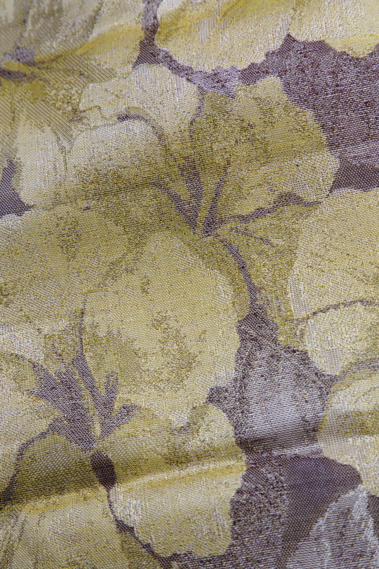 Granola Yellow Kanchipuram Silk Sarees with Gold And Silver Zari Floral Patterns view 4