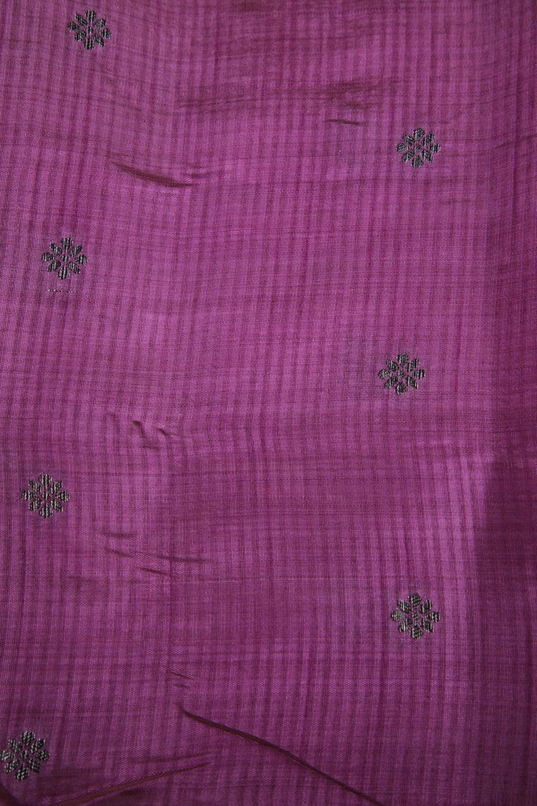 Taffy Pink Raw Silk Sarees with Without Zari Zari Floral Patterns view 3