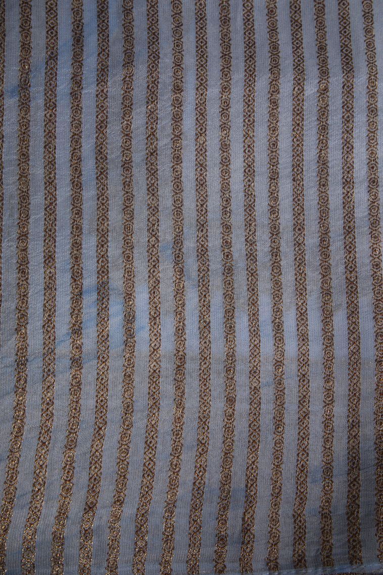 Sky Blue Banaras Sarees with Gold Zari Buttis (small Dots Or Motifs) view 3