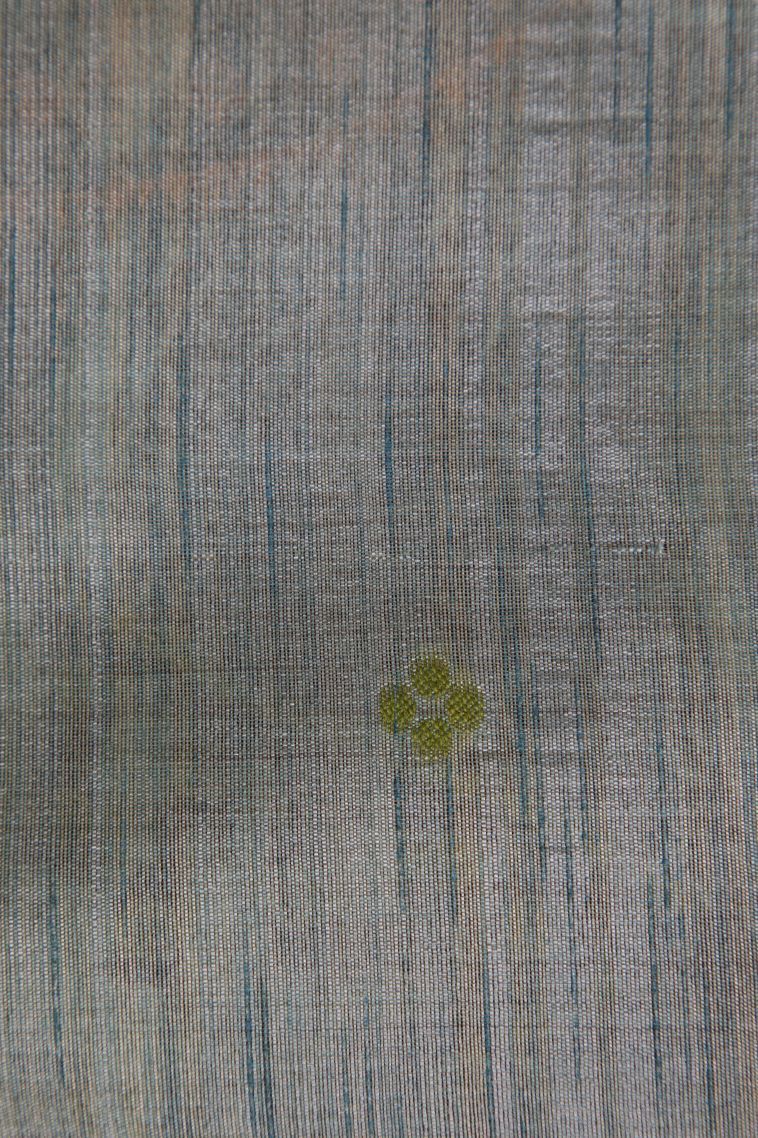 Gray Black Tussar Saree with Without Zari Zari Floral Patterns view 3