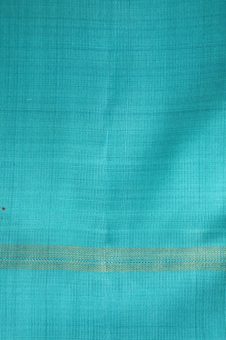 Candy Red Kanchipuram Silk Sarees with Gold Zari Plain view 3