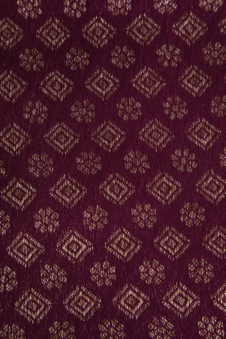 Mulberry Purple Banaras Sarees with Gold Zari Plain view 3