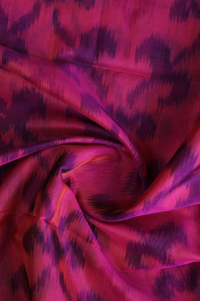 Rosewood Pink Pochampalli Saree with Gold Zari Ikkat view 4