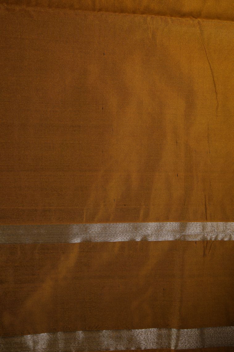 Davy Black Soft Silk Saree with Silver Zari Floral Puttas view 3