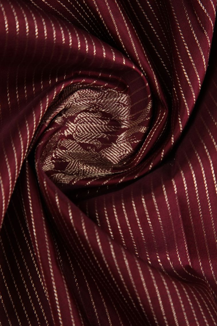 Mahome Red Kanchipuram Silk Sarees with Gold Zari Eliphant Mottif view 4